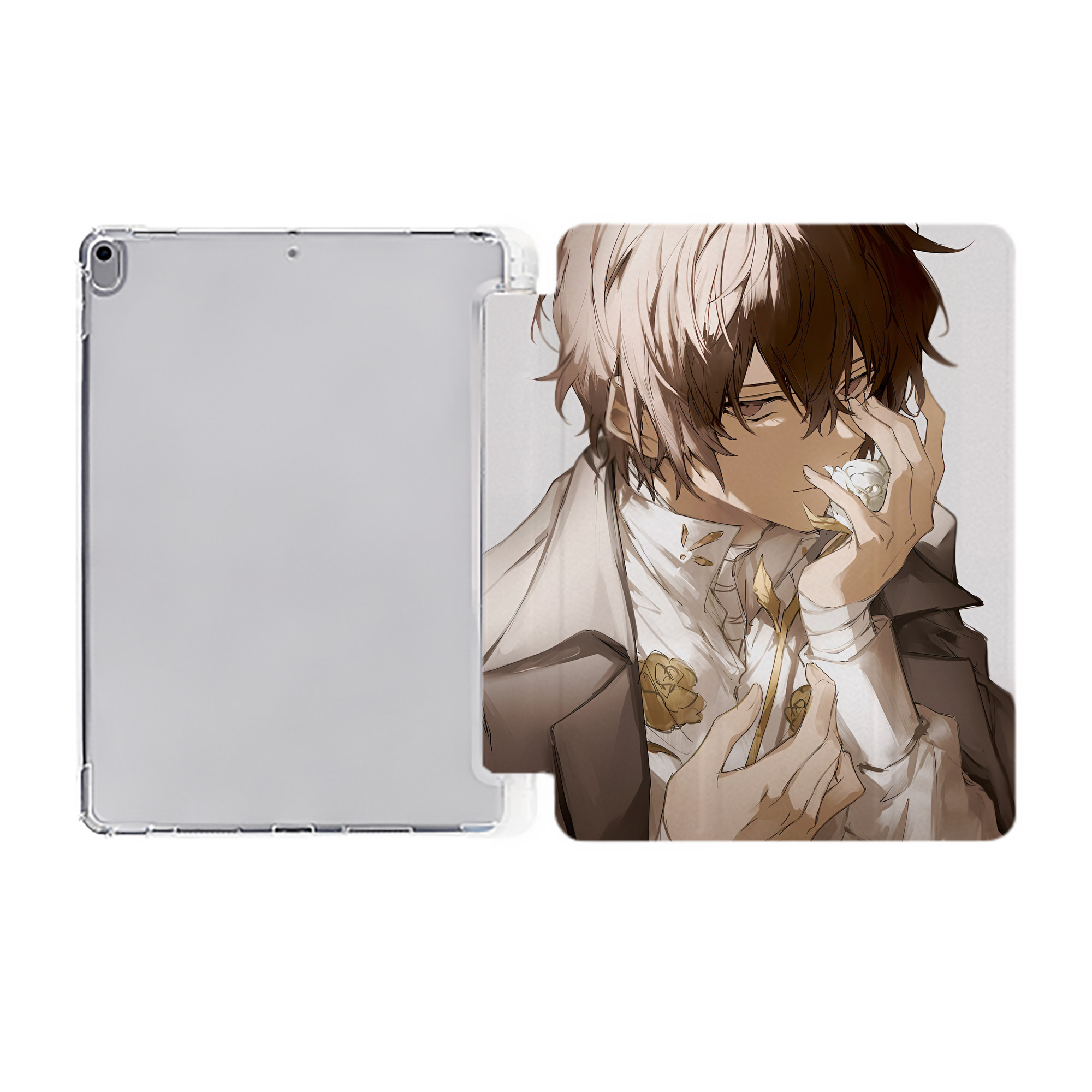 （画像用） 文豪ストレイドッグス Bungo Stray Dogs IPad ケース ペン収納付き 三つ折りスタンド PUレザー×シリコン 対応機種9.5/10.5/10.9インチ